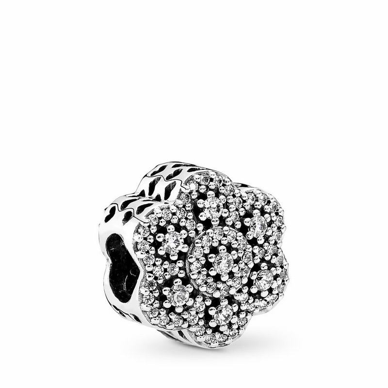 Pandora Crystalized Floral Charm Silver Egypt JZ7034859